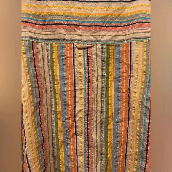Anthropologie PILCRO Boyfriend Striped Shirt Rainbow Metallic / Size S/M / - Picture 6 of 9